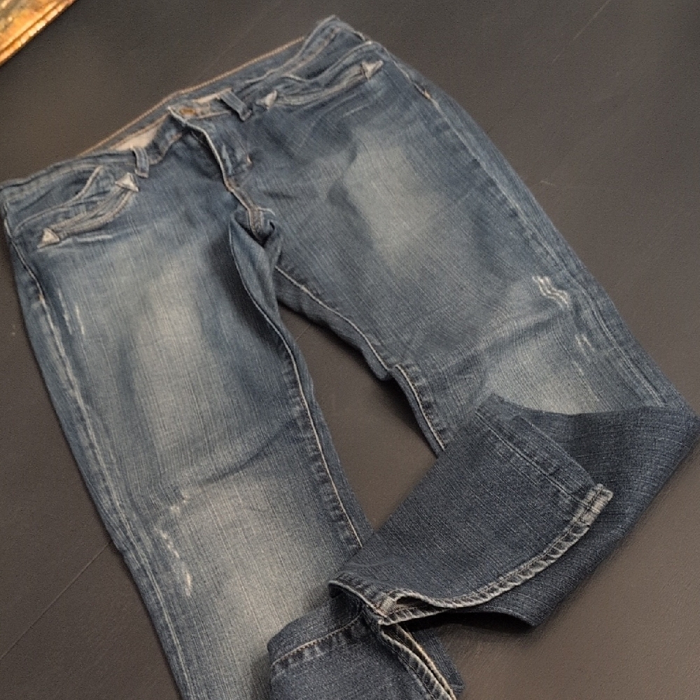 Polo by Ralph Lauren Blue Bootcut Jeans with Vintage Distressing
